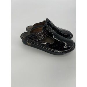 Alegria Tortoise Shell Clogs Womens Leather T-Strap Slip On Wedge Heel size 41